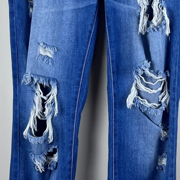 KanCan Distressed Boyfriend Fit Mid Rise Jeans 28 - Picture 6 of 9